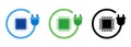 Processor symbol icon of microprocessor leaf chipset data center power consumption electricity Royalty Free Stock Photo