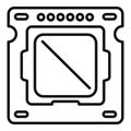 Processor technology icon outline vector. Cpu circuit