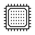 Processor thin line vector icon Royalty Free Stock Photo