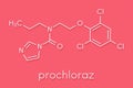 Prochloraz fungicide molecule. Skeletal formula. Royalty Free Stock Photo