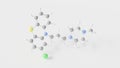 prochlorperazine molecule 3d, molecular structure, ball and stick model, structural chemical formula typical antipsychotics