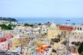 Procida island buildings view in Naples Gulf Royalty Free Stock Photo