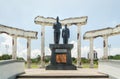 Proclamation statue in ruins, Museum Tugu Pahlawan in Surabaya, East Java, Indonesia