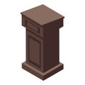 Proclamation tribune icon isometric vector. Ceremony award public speech pulpit