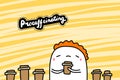 Procrastinating with coffee hand drawn vector illustration in cartoon comic style man drinking too much Royalty Free Stock Photo