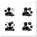 Procrastination glyph icons set