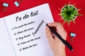 Procrastination, laziness. Putting things off until later. To-do list today postponed until tomorrow Royalty Free Stock Photo