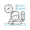 procrastination line icon, outline symbol, vector illustration, concept sign