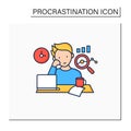 Procrastination statistics color icon Royalty Free Stock Photo