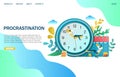 Procrastination vector website landing page design template Royalty Free Stock Photo