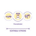 Procrastinator concept icon Royalty Free Stock Photo