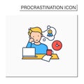 Procrastinator dreamer color icon