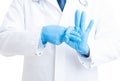 Proctoligist hands making rectal exam gesture Royalty Free Stock Photo