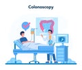 Proctologist concept. Doctor examine intestine, colonoscopy. Idea of health
