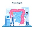 Proctologist concept. Doctor examine intestine. Idea of health