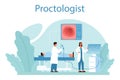Proctologist concept. Doctor examine intestine. Idea of health