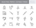 Proctologist line icons. Vector illustration include icon - toilet paper, colon, polyp, suppositories, anal fissure Royalty Free Stock Photo