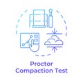 Proctor compaction test blue gradient concept icon Royalty Free Stock Photo
