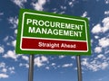 Procurement management straight ahead traffic sign