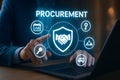 Procurement Strategy With Secure Business Icons Royalty Free Stock Photo
