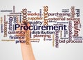 Procurement word cloud and hand with marker concept