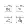 Produce 3d models linear icons set