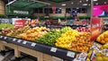 Produce department of retail store in Canada