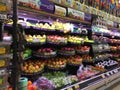 Produce display in grocery store