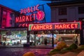 Produce in Front of Neon Pikes Place Sign