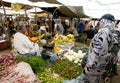 Produce sellers at the Tahanoute market, Morocco.
