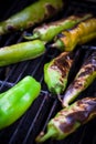 Produce - Summer _ Roasting Hatch Green Chilie Royalty Free Stock Photo