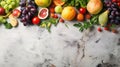 produce table background from above Royalty Free Stock Photo