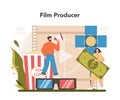 Producer concept. Film production, entertainment industry. Artist creating media