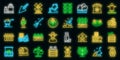 Producer icons set vector neon