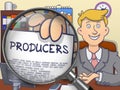 Producers through Magnifying Glass. Doodle Style.