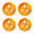 Producing honey and beeswax sign icon. Royalty Free Stock Photo