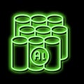 product of aluminium production neon glow icon illustration