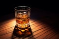 Product commercial image of whiskey drink in transparent glass