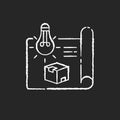 Product concept chalk white icon on black background Royalty Free Stock Photo