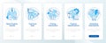 Product data sheet blue onboarding mobile app screen