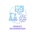 Product decomposition blue gradient concept icon