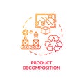 Product decomposition red gradient concept icon