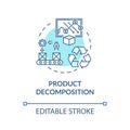 Product decomposition turquoise concept icon
