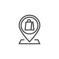 Product delivery location line icon