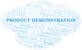 Product Demonstration word cloud create with text only. Royalty Free Stock Photo