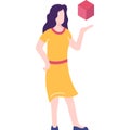 Product develop icon flat vector woman creator Royalty Free Stock Photo