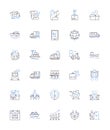 Product development line icons collection. Innovation, Prototyping, Design, Research, Iteration, Concepts, Testing