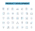 Product development linear icons set. Innovation, Prototyping, Testing, Iteration, Design, User-centric, Agile line
