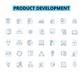 Product development linear icons set. Innovation, Prototyping, Testing, Iteration, Design, User-centric, Agile line