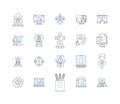 Product development line icons collection. Ideation, Research, Prototyping, Innovation, Design, Iteration, Testing